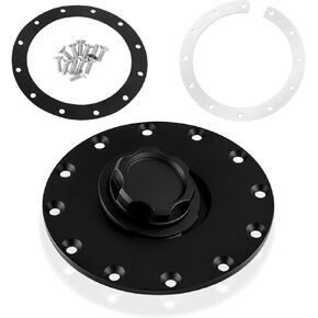 Billet Aluminum Easy Fill Fuel Cell Cap with 12 Hole Cell Bung and Rubber Gasket Black