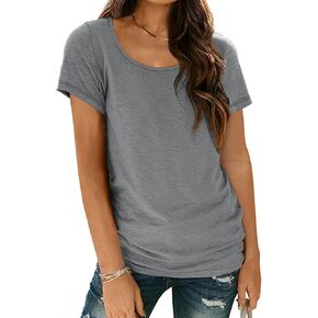 AUTOMET Womens Tshirts Loose Casual Crewneck Short Sleeve Spring Tops Basic Teeshirt 2025 Summer Fashion Outfits