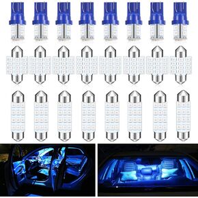 24 PCS Dome Light LED Car Bulb Kit Set T10 31mm 41mm LED Interior Replacement Bulbs for Car Truck Interior Map Dome Vanity Trunk Door Courtesy License Plate Light (Blue Light)