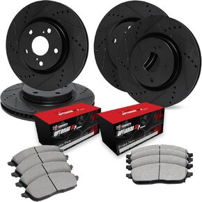R1 Concepts Front Rear Brakes and Rotors Kit |Front Rear Brake Pads| Brake Rotors and Pads| Optimum OEp Brake Pads and Rotors |fits 2019-2021 BMW 330i, 430i, M340i, M340i xDrive, Z4, Toyota GR Supra