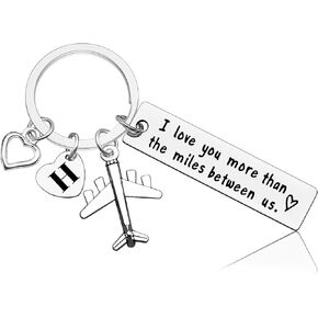 Vadaka Couple Anniversary Keychain for Boyfriend Girlfriend Letter A-Z Keychain Long Distance Relationship Gift Keychain