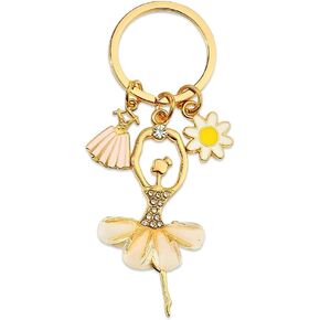 Guqqeuc Ballet Ballerina Keychain for Women Girls Ballet Ballerina Gifts for Teen Girls Birthday Christmas Gifts for Daughter Granddaughter Dancing Gifts for Ballet Students Teacher