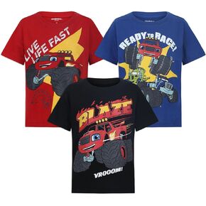 Nickelodeon Blaze and The Monster Machines Boys 3 Pack Short Sleeve T-Shirt for Toddlers