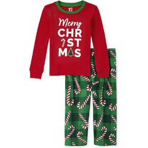 The Children's Place Kids 2 Piece Christmas Pajamas, Fleece