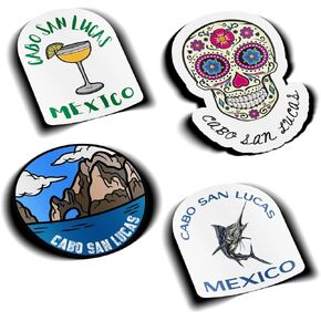 Cabo San Lucas Mexico Baja Cabo Wabo MX Vinyl Sticker Pack Decal Travel Souvenir Gift Waterproof Laptop Water Bottle