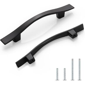 30 Pack Cabinet Handles 3 inch(76mm) Hole Centers, Brushed Satin Nickel Drawer Pulls, Bridge Design, Zinc Alloy