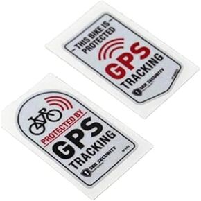 (2Pcs) Warning GPS Tracking Sticker | Tracker Alarm | car - Bike - Motorcycle Protected Bumper Sticker 3 in x 3.5 in