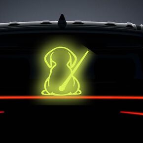 Reflective Puppy Decal for Rear Windshield,Cute Back Dog Car Sticker Rear Wiper Decal Funny Dog Moving Tail Stickers Reflecitve for Car Rear Wiper Decal (White, Filled)