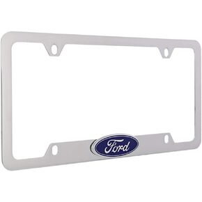 Ford 3D Badge Emblem Chrome Plated Metal License Plate Frame Holder