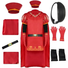 Lord Farquaad Costume Lord Farquaad Cosplay Outfit Cloak Cap Suit with Wig