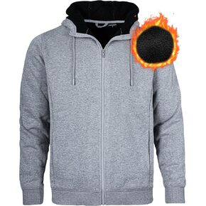 Men's Sherpa Bonded Fleece Hoodie - Warm & Comfortable Full-Zip Hoodie for Cold Weather in Saudi Arabia