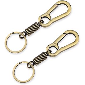 QBUC 2 Pack KeyChain, Zinc Alloy Key Chain with Key Ring Heavy Duty Simple Car Key Chain for Men Women (A: Black)