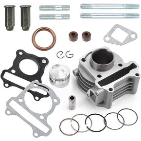 Mokuo Cylinder Top End Kit with Piston Ring Gasket for Chinese GY6 50cc 139QMA 139QMB Engine,39MM Inner Diameter