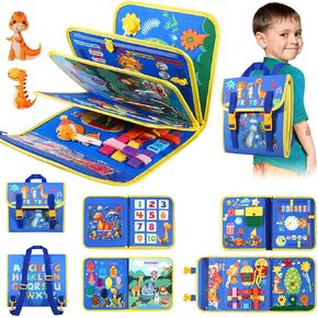 Toddler Busy Board Montessori Toys for 1-3 Year Old Girl Birthday Gift, Educational Learning Sensory Busy Book for Toddlers 1-3, Airplane Car Travel Activities Toy for Kids Ages 2-4