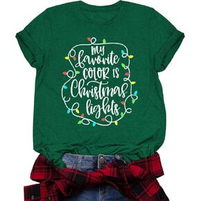 Womens Christmas Shirts Merry and Bright Shirt Funny Xmas Holiday Shirt Tops