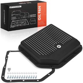 A-Premium Transmission Oil Pan with Drain Plug Compatible with GM TH250 TH250C TH350 TH350C