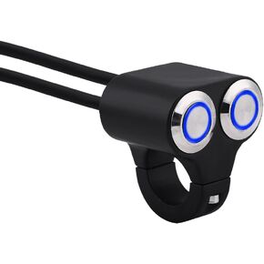 Motorcycle Handlebar Switch, 7/8inch 22mm Motorcycle Handlebar Switch Headlight Brake Fog Light ON/Off Switch with Indicator Light(Type-A)