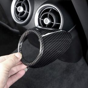 Carbon Fiber Style ABS Plastic for Alfa Romeo Giulia 2017-2018 Car Rear Row Air Conditioning Vent Cover Frame Trim Accessories