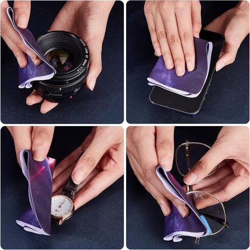 CREATCABIN 20 Pieces Vintage Glasses Microfiber Cleaning Cloth Star Carriage Wolf Girl Design Multicolor Eyeglasses Sunglasses Cleaner Cloth Soft Reusable for Women Girls Wipes Phone Lens Watch in Saudi Arabia