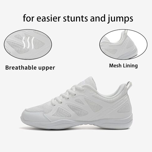 Girls Cheer Shoes White Cheerleading Dance Shoes Youth High-Performance Breathable Cheerleading Shoes for Athletic Training Competition in Saudi Arabia