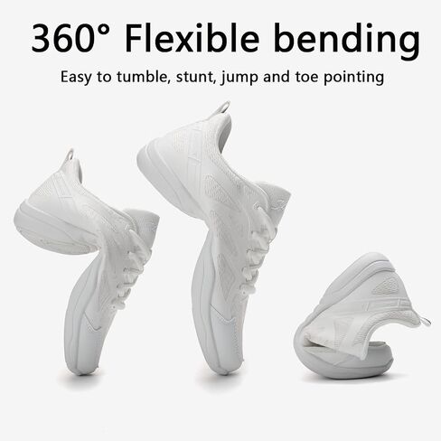 Girls Cheer Shoes White Cheerleading Dance Shoes Youth High-Performance Breathable Cheerleading Shoes for Athletic Training Competition in Saudi Arabia