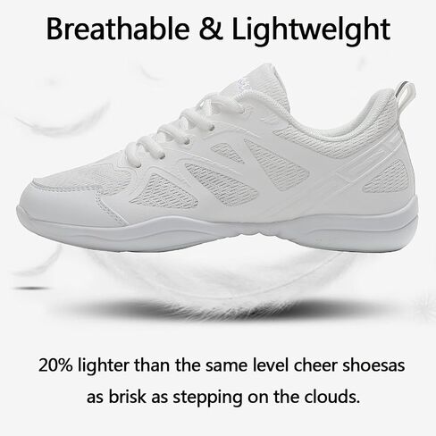 Girls Cheer Shoes White Cheerleading Dance Shoes Youth High-Performance Breathable Cheerleading Shoes for Athletic Training Competition in Saudi Arabia