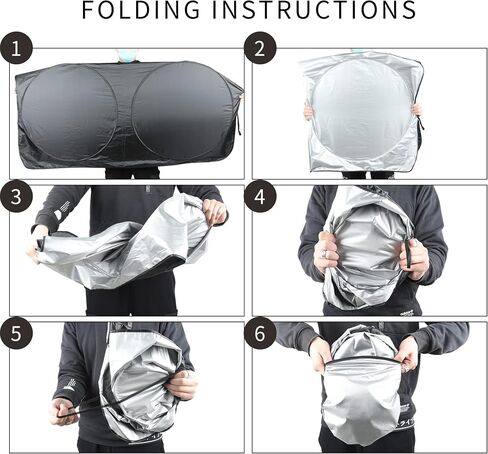 Windshield Sun Shade, Foldable Car Sun Shade Windshield with Storage Pouch, Front Window Sun Protector Block UV Rays, Protect Vehicle Interiors, (X-Large 65.7x36.4 in), Silver in Saudi Arabia