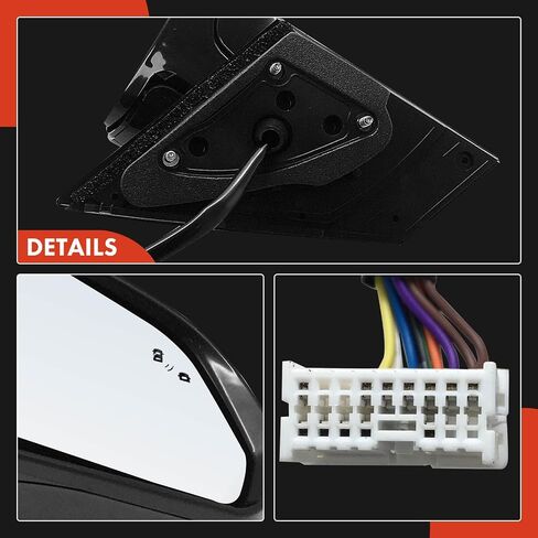 A-Premium Pair (2) Driver and Passenger Side Power Door Mirror - Compatible with Hyundai Sonata 2015-2017 - Heated Manual Folding Black Outside Rear View Mirror w/Turn Signal Blind Spot Detection in Saudi Arabia