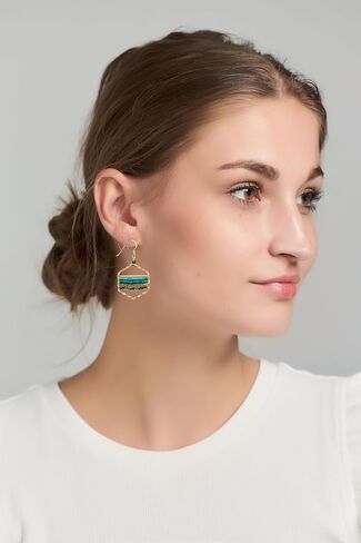 أقراط Joob Joob Boho للنساء - أقراط عصرية مضادة للحساسية - أقراط ملونة مطرزة بالخرز - مجوهرات هيبي الممتعة in Kuwait