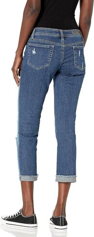 dollhouse Women's Size Plus Denim Cuffed Jeans with Heavy Destruction in Kuwait