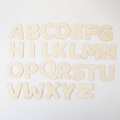170 pcs Wooden Alphabet Letters, 26 Pieces, Natural Wood Color (1in) in Kuwait