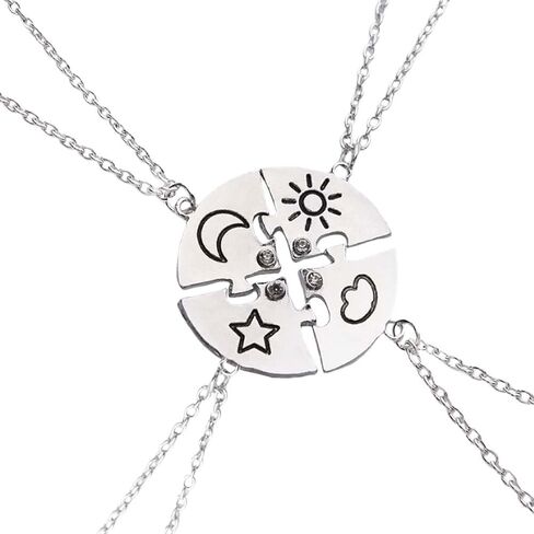 Gold and Silver Matching Necklaces for Women Best Friend Birthday Gifts for Sister Long Distance Friendship Gifts Necklaces in Kuwait