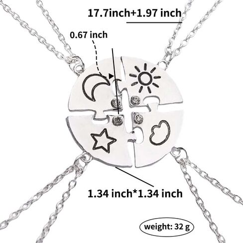 Gold and Silver Matching Necklaces for Women Best Friend Birthday Gifts for Sister Long Distance Friendship Gifts Necklaces in Kuwait
