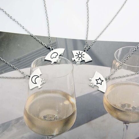 Gold and Silver Matching Necklaces for Women Best Friend Birthday Gifts for Sister Long Distance Friendship Gifts Necklaces in Kuwait
