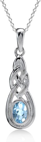 Silvershake 6x4mm Oval Shape 925 Sterling Silver Celtic Knot Pendant with 18 Inch Chain Necklace in Kuwait