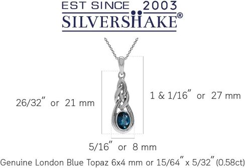 Silvershake 6x4mm Oval Shape 925 Sterling Silver Celtic Knot Pendant with 18 Inch Chain Necklace in Kuwait
