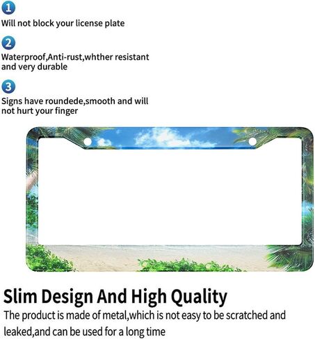 Palm Leaf License Plate Frames Tropical Floral Exotic Plants Banana Leaf Botanical License Plate Cover for Men Women Car Accessories in Saudi Arabia