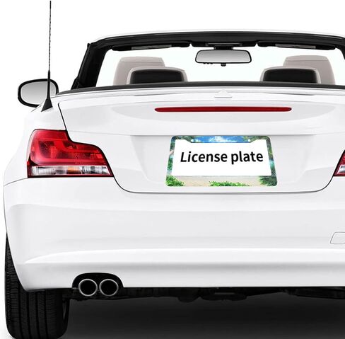 Palm Leaf License Plate Frames Tropical Floral Exotic Plants Banana Leaf Botanical License Plate Cover for Men Women Car Accessories in Saudi Arabia