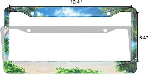 Palm Leaf License Plate Frames Tropical Floral Exotic Plants Banana Leaf Botanical License Plate Cover for Men Women Car Accessories in Saudi Arabia