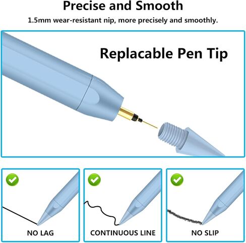 iPencil للجيل الأول، قلم iPad بشاشة LED للطاقة مع خاصية رفض راحة اليد وحساسية الإمالة، قلم iPad Stylus 6/7/8/9/10، iPad Air 3/4/5/M2، iPad Mini 5/6، iPad Pro 11 بوصة/ 12.9 بوصة/13 بوصة M4 2018-2024-روز جولد in Saudi Arabia