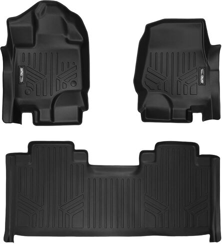 SMARTLINER Custom Fit Floor Mats 2 Row Liner Set Black Compatible with 2015-2022 Compatible with Ford F-150 SuperCab with 1st Row Bucket Seats in Saudi Arabia