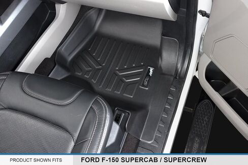 SMARTLINER Custom Fit Floor Mats 2 Row Liner Set Black Compatible with 2015-2022 Compatible with Ford F-150 SuperCab with 1st Row Bucket Seats in Saudi Arabia