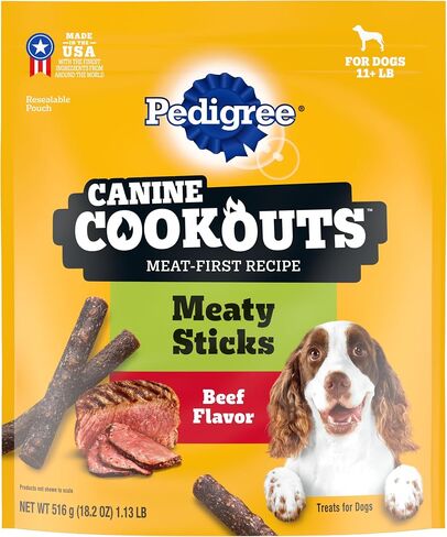 Pedigree Canine Cookout Soft Dog Treats, Chicken Flavored Meaty Sticks, 5.36 oz. Bag, Pack of 7 in Saudi Arabia