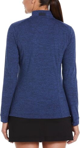 بلوفر Perry Ellis نسائي بأكمام طويلة بسحاب 1/4 وأكمام طويلة، حماية من الشمس، طارد للماء، تمدد معزز، مسامي in Kuwait