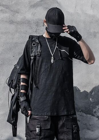 تي شيرت MOKEWEN رجالي بأكمام قصيرة من Cargo Streetwear Punk in Kuwait