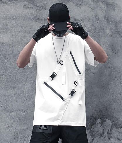 تي شيرت MOKEWEN رجالي بأكمام قصيرة من Cargo Streetwear Punk in Kuwait