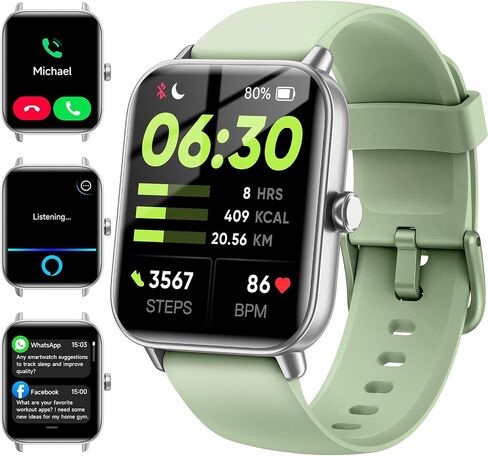 Smart Watch for Men Women (Answer/Make Calls), 1.8" Fitness Tracker Alexa Built-in with 110+ Sport Modes, Heart Rate/Sleep/SpO2 Monitor IP68 Waterproof Compatible with iPhone Android Pink in Saudi Arabia