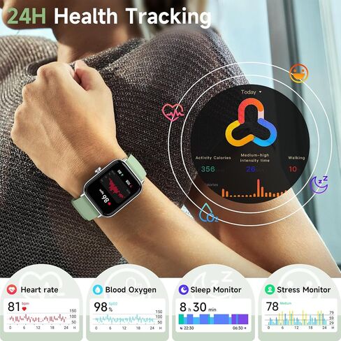 Smart Watch for Men Women (Answer/Make Calls), 1.8" Fitness Tracker Alexa Built-in with 110+ Sport Modes, Heart Rate/Sleep/SpO2 Monitor IP68 Waterproof Compatible with iPhone Android Pink in Saudi Arabia