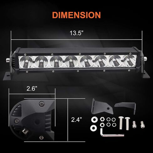 SAMMAN LED Light Bar 13.5 Inch 40W Off Road Working Lights Waterproof Spot Beam LED Driving Light for Jeep ATV UTV SUV Trucks 1 Year Warranty … in Saudi Arabia