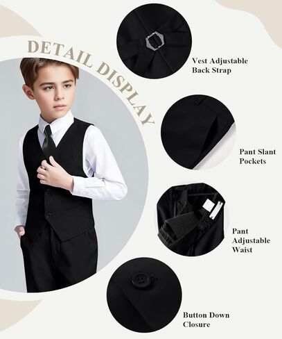 Visaccy Boys Suits Slim Fit Dress Clothes Ring Bearer Outfit in Kuwait